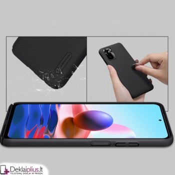 Nillkin Frosted shield plastikinis dėklas - juodas (telefonui Xiaomi Redmi Note 10/Note 10S/Poco M5S)